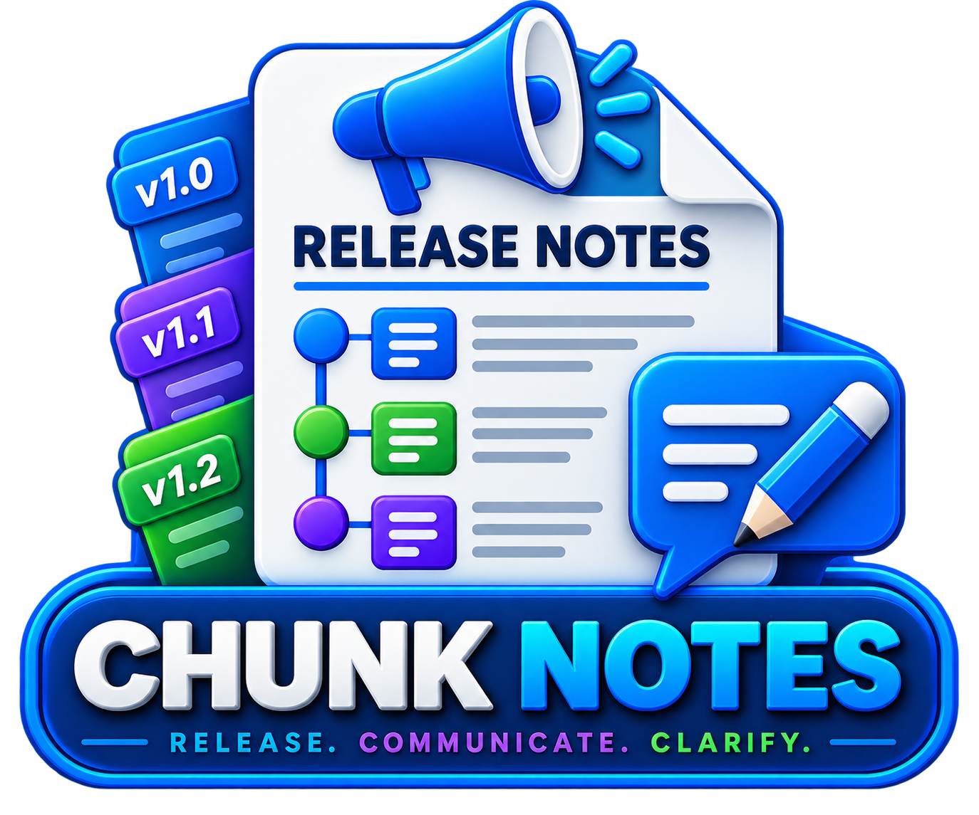Chunk Notes app icon showing organized release notes