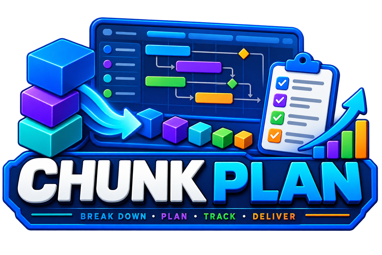Chunk Plan app icon showing connected tasks, milestones, and a calendar