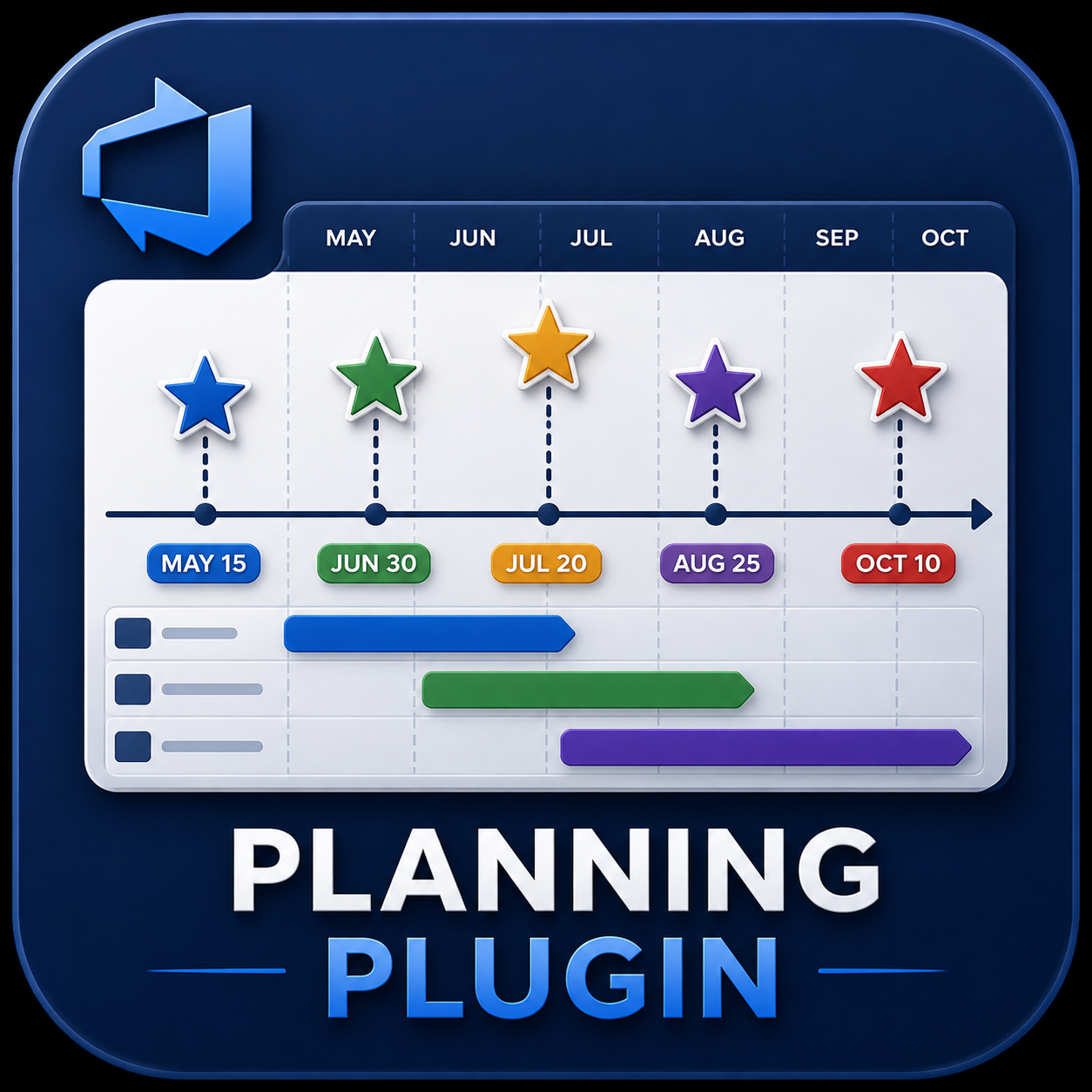 Planning Extension product icon with milestone timeline