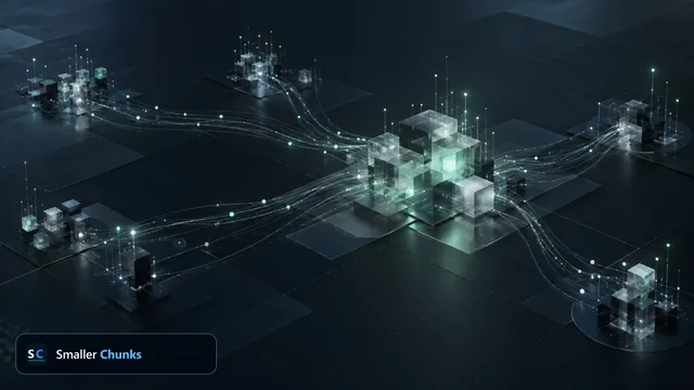 Smaller Chunks Connected Intelligence corporate wallpaper with linked glass modules